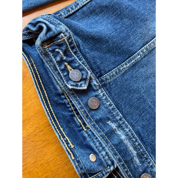 Vintage Abercrombie & Fitch Denim Jacket S Y2K Distressed Grunge - Picture 12 of 12